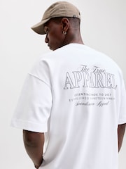 JACK & JONES White Oversized Back Graphic T-Shirt - Image 1 of 8