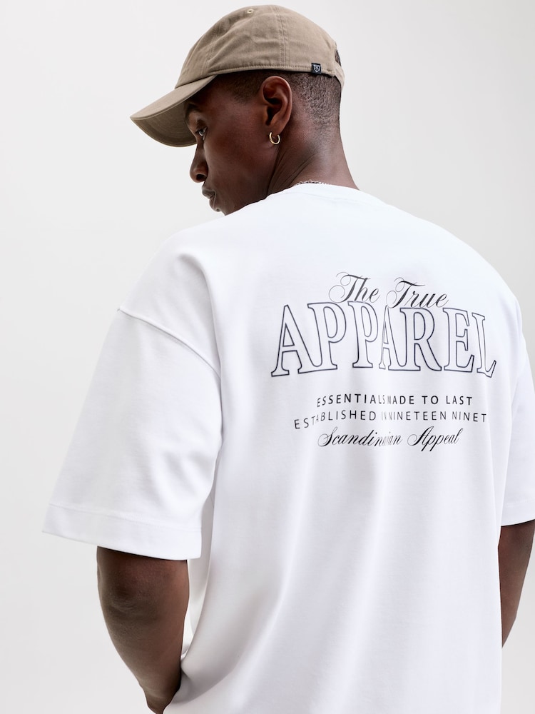 JACK & JONES White Oversized Back Graphic T-Shirt - Image 1 of 8 JACK & JONES White Oversized Back Graphic T-Shirt - Image 1 of 8