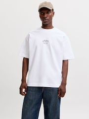JACK & JONES White Oversized Back Graphic T-Shirt - Image 2 of 8