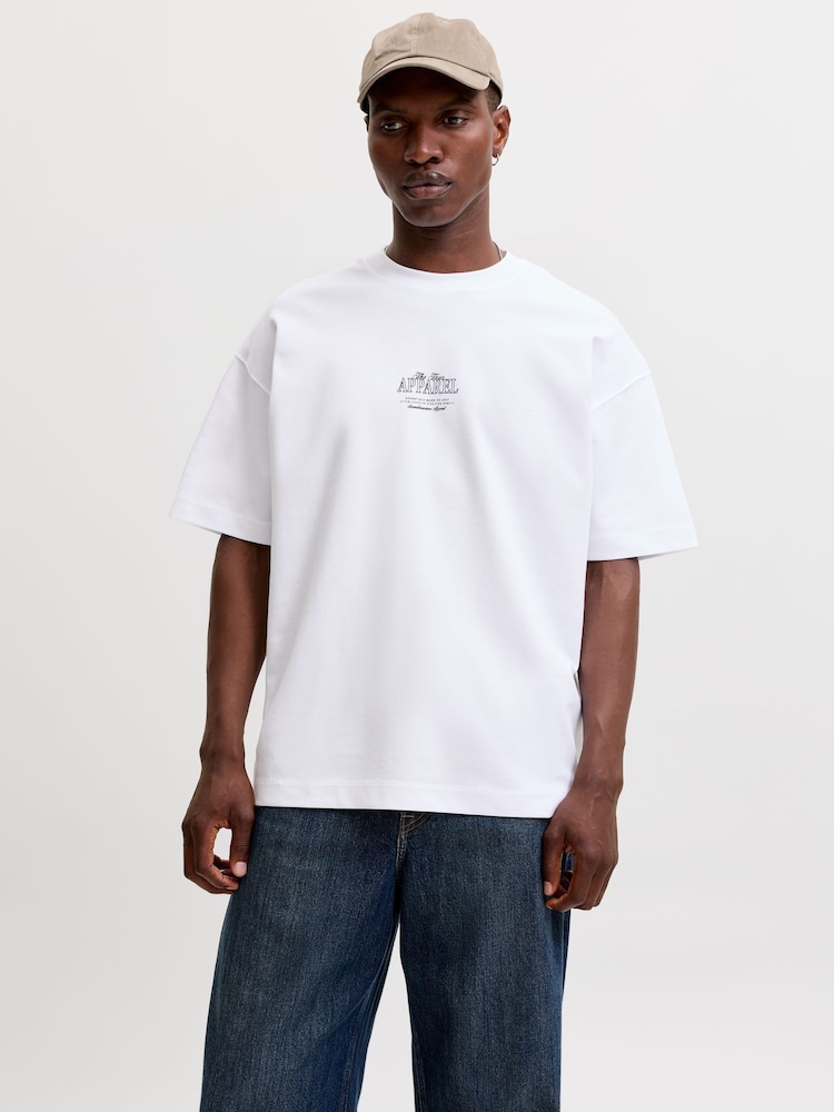 JACK & JONES White Oversized Back Graphic T-Shirt - Image 2 of 8 JACK & JONES White Oversized Back Graphic T-Shirt - Image 2 of 8