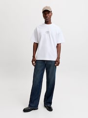 JACK & JONES White Oversized Back Graphic T-Shirt - Image 3 of 8