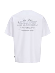 JACK & JONES White Oversized Back Graphic T-Shirt - Image 6 of 8
