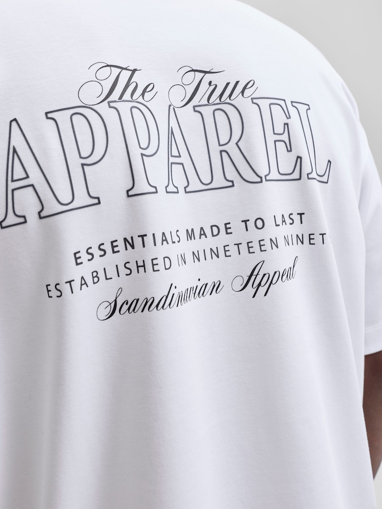 JACK & JONES White Oversized Back Graphic T-Shirt - Image 8 of 8 JACK & JONES White Oversized Back Graphic T-Shirt - Image 8 of 8