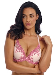 Wacoal Pink Ballet Slipper Chateau Embrace Lace Plunge Underwire Bra - Image 3 of 6