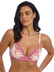 Wacoal Pink Ballet Slipper Chateau Embrace Lace Plunge Underwire Bra - Image 5 of 6