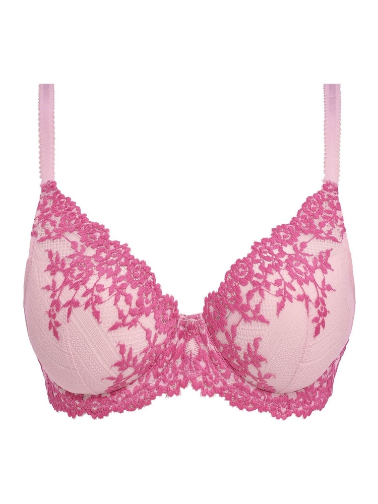 Wacoal Pink Ballet Slipper Chateau Embrace Lace Plunge Underwire Bra - Image 6 of 6