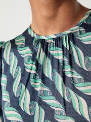 LK Bennett Blue Jem Spring Vy Multi Ribbon Print Satin Dress - Image 3 of 3