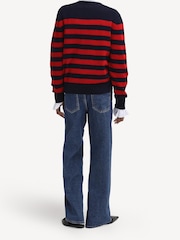 Barbour® x Alexa Chung Navy/Red Jumper - Image 2 of 6