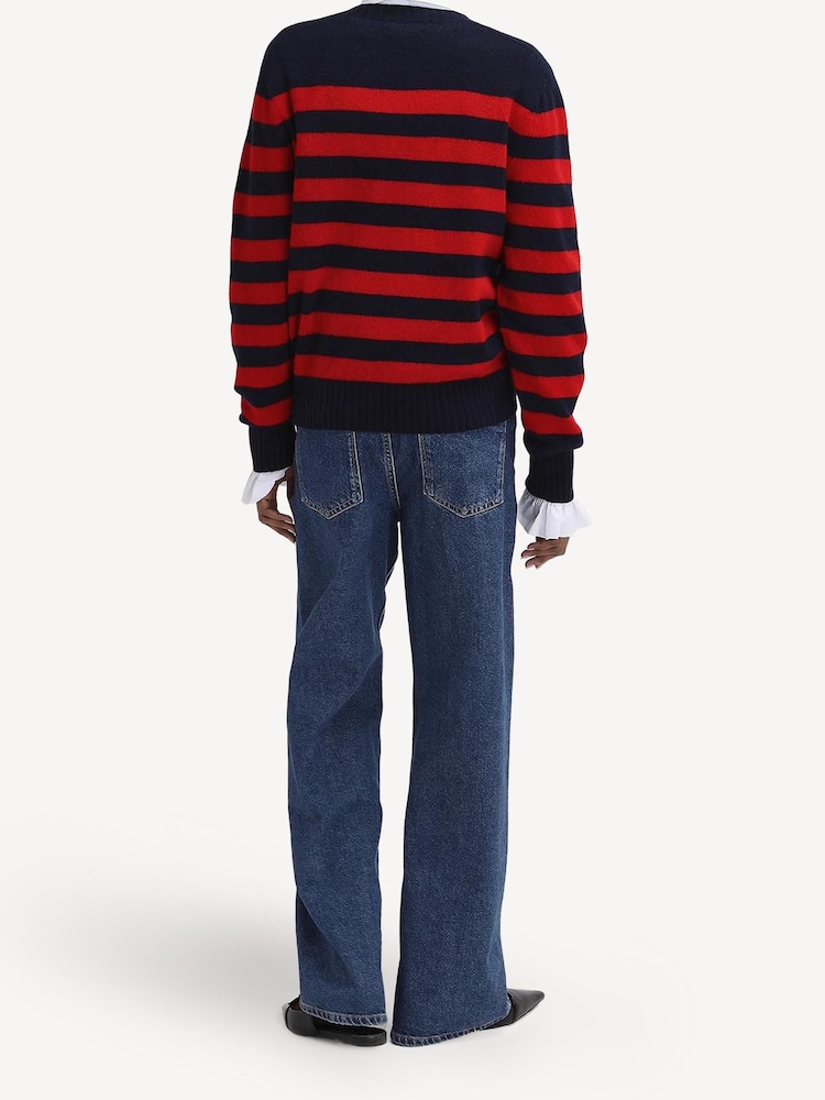 Barbour® x Alexa Chung Navy/Red Jumper - Image 2 of 6