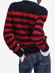 Barbour® x Alexa Chung Navy/Red Jumper - Image 4 of 6