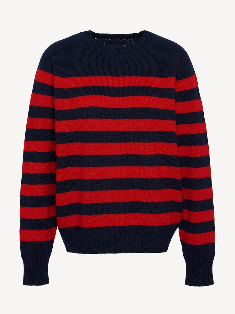 Barbour® x Alexa Chung Navy/Red Jumper - Image 6 of 6