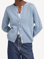 Barbour® x Alexa Chung Light Blue Cardigan - Image 2 of 6