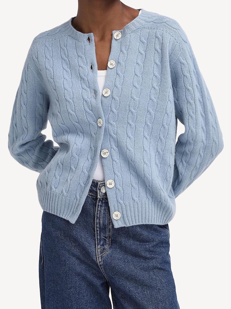 Barbour® x Alexa Chung Light Blue Cardigan - Image 2 of 6