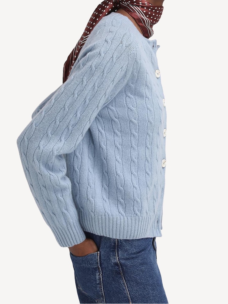 Barbour® x Alexa Chung Light Blue Cardigan - Image 2 of 4