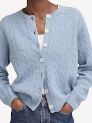 Barbour® x Alexa Chung Light Blue Cardigan - Image 3 of 4