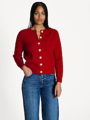 Barbour® x Alexa Chung Red Cardigan - Image 4 of 6