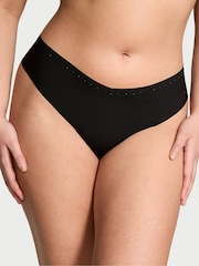 Victoria's Secret Black Thong Shine Trim Knickers - Image 1 of 3