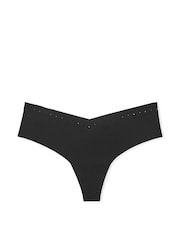 Victoria's Secret Black Thong Shine Trim Knickers - Image 3 of 3