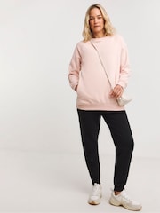 JD Williams Pink Crew Neck Side Pocket Longline Sweatshirt - Image 3 of 5