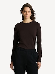 Rag & Bone Brown The Slub Long Sleeve T-Shirt - Image 1 of 6