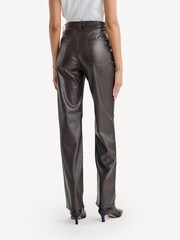 Rag & Bone Brown Harlow Faux Leather Straight Trousers - Image 3 of 3