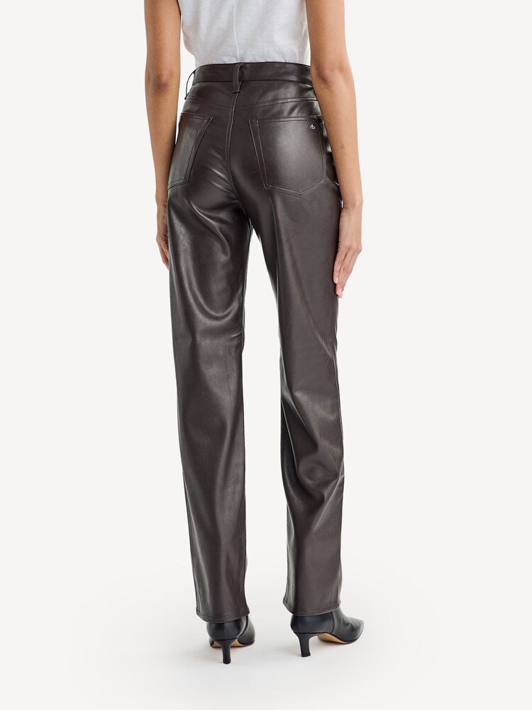 Rag & Bone Brown Harlow Faux Leather Straight Trousers - Image 3 of 3