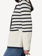 Rag & Bone Cream Nancy Stripe Merino Wool Cardigan - Image 3 of 5