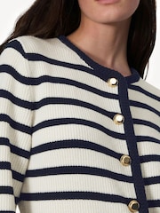 Rag & Bone Cream Nancy Stripe Merino Wool Cardigan - Image 4 of 5