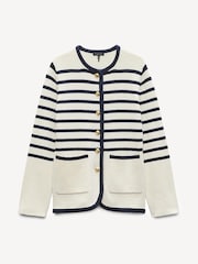Rag & Bone Cream Nancy Stripe Merino Wool Cardigan - Image 5 of 5