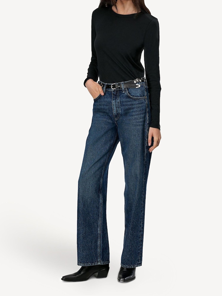 Rag & Bone Black The Slub Long Sleeve T-Shirt - Image 1 of 5