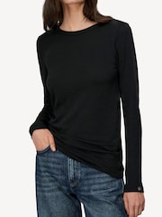 Rag & Bone Black The Slub Long Sleeve T-Shirt - Image 2 of 5
