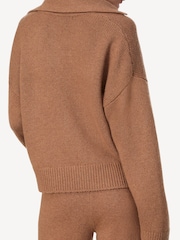 Rag & Bone Brown Danica Wool Blend Polo Jumper - Image 2 of 6