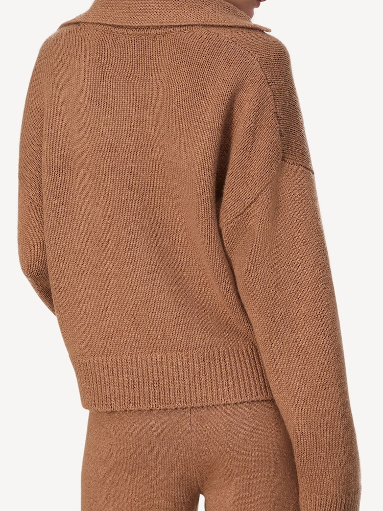 Rag & Bone Brown Danica Wool Blend Polo Jumper - Image 2 of 6