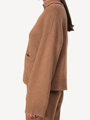 Rag & Bone Brown Danica Wool Blend Polo Jumper - Image 5 of 6