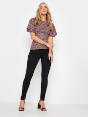 Long Tall Sally Red Flutter Sleeve Tea Top - Image 2 of 5