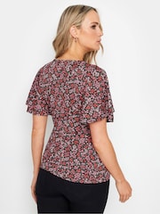 Long Tall Sally Red Flutter Sleeve Tea Top - Image 3 of 5