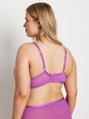 Yours Curve Blue Aureilia Lace Underwire 100% Cotton Bra - Image 2 of 4
