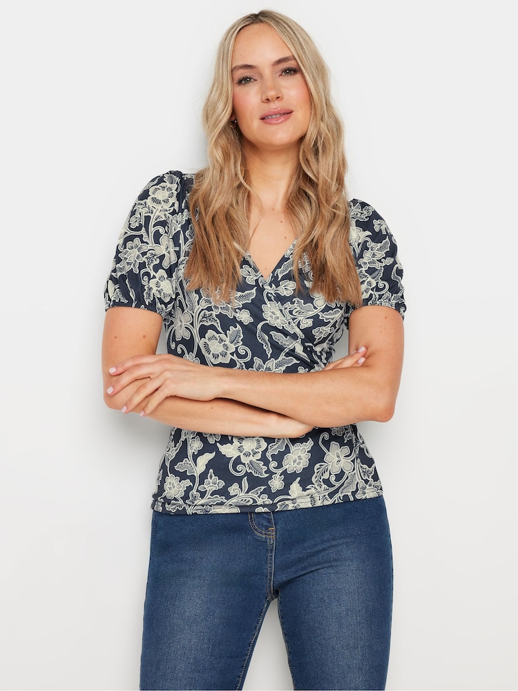Azul - Long Tall Sally Puff Sleeve Wrap Top - Imagen 1 de 5 Azul - Long Tall Sally Puff Sleeve Wrap Top - Imagen 1 de 5