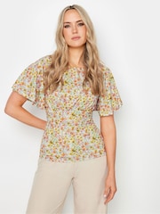 Long Tall Sally Natural Flutter Sleeve Tea Top - Image 1 of 5