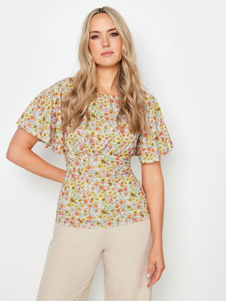 Long Tall Sally Natural Flutter Sleeve Tea Top - Image 1 of 5