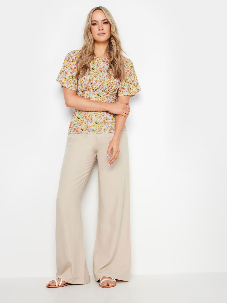 Long Tall Sally Natural Flutter Sleeve Tea Top - Image 2 of 5