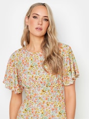 Long Tall Sally Natural Flutter Sleeve Tea Top - Image 4 of 5