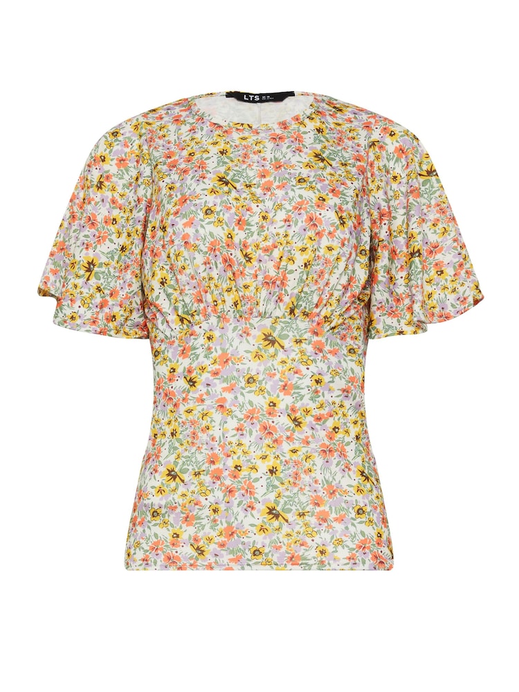 Long Tall Sally Natural Flutter Sleeve Tea Top - Image 5 of 5