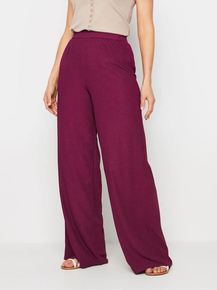 Long Tall Sally Pink Textured Trousers - Image 2 of 6