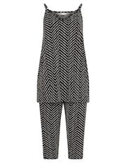 Yours Curve Black Spotty Herringbone Cami Pyjamas Set - Image 5 of 5