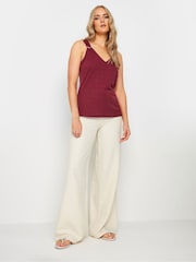Long Tall Sally Red V-Neck Hardwear Ribbed Vest - Image 2 of 5