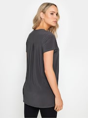 Long Tall Sally Grey Zip Detail T-Shirt - Image 3 of 5