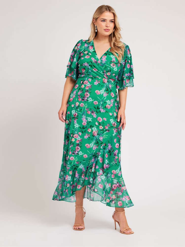 Yours Curve London Ruffle Wrap Mesh Dress - Bild 2 von 5 Yours Curve London Ruffle Wrap Mesh Dress - Bild 2 von 5