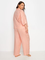 Yours Curve Orange Double Cloth Check 100% Cotton Pyjamas Set - Image 3 of 5