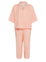 Yours Curve Orange Double Cloth Check 100% Cotton Pyjamas Set - Image 5 of 5